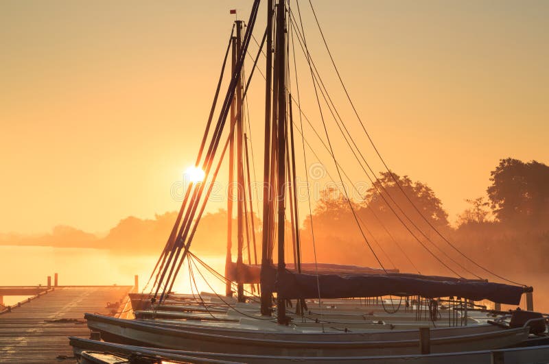 Sailing boats at sunrise
