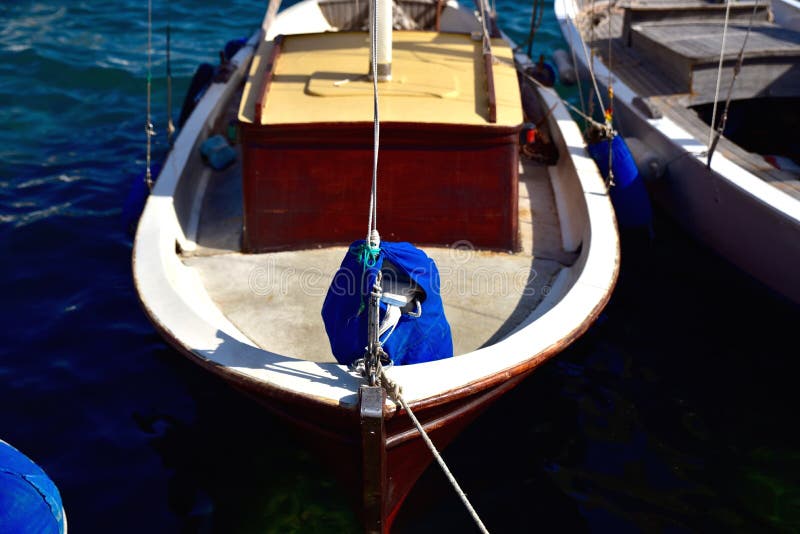 Sailing Dinghy S Docked in Harbour in the Mediterranean Stock Photo