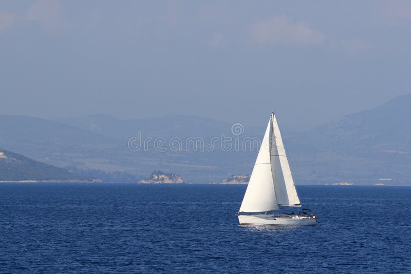 Sailing in Greece stock image. Image of rhodes, boating 5143887