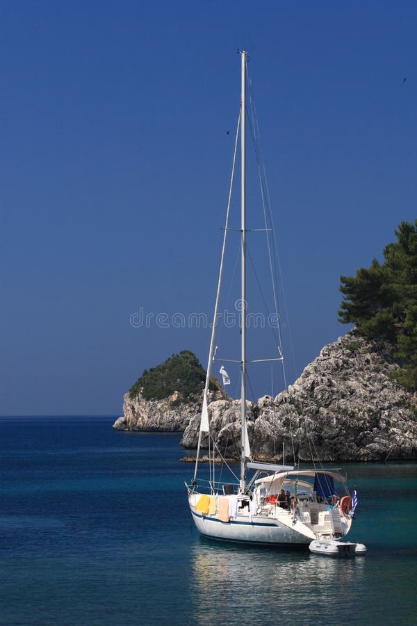 Sailing in Greece stock image. Image of skyline, ionian 9311463