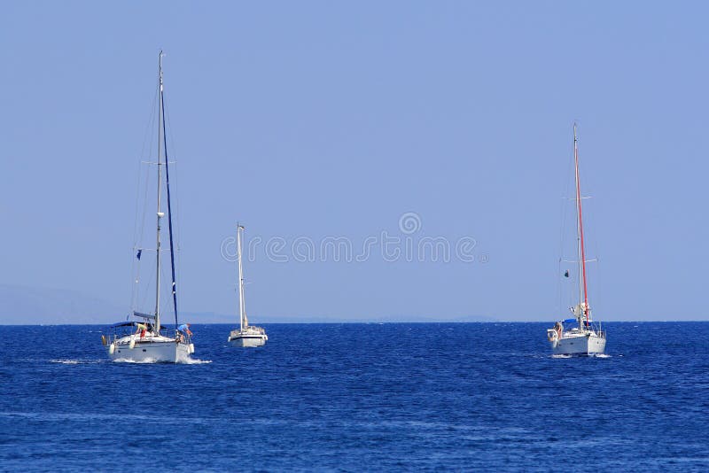 Sailing in Greece stock image. Image of skyline, ionian 9311463