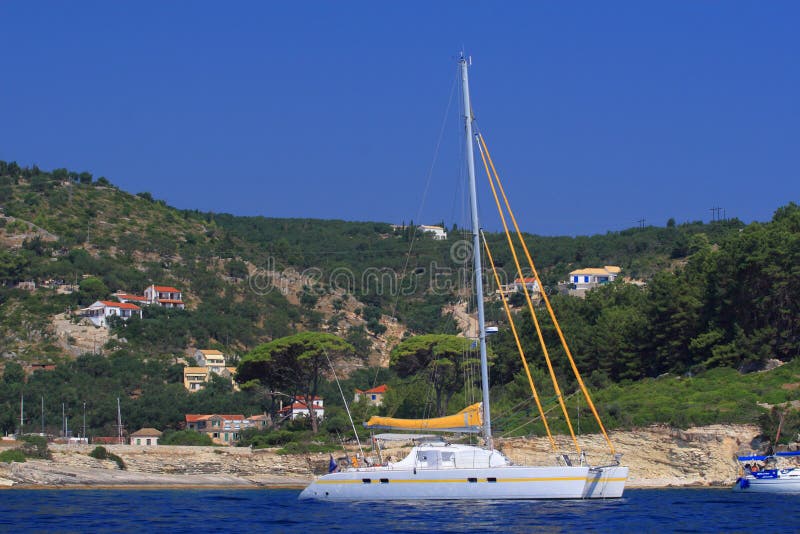 Sailing in Greece stock image. Image of skyline, ionian 9311463