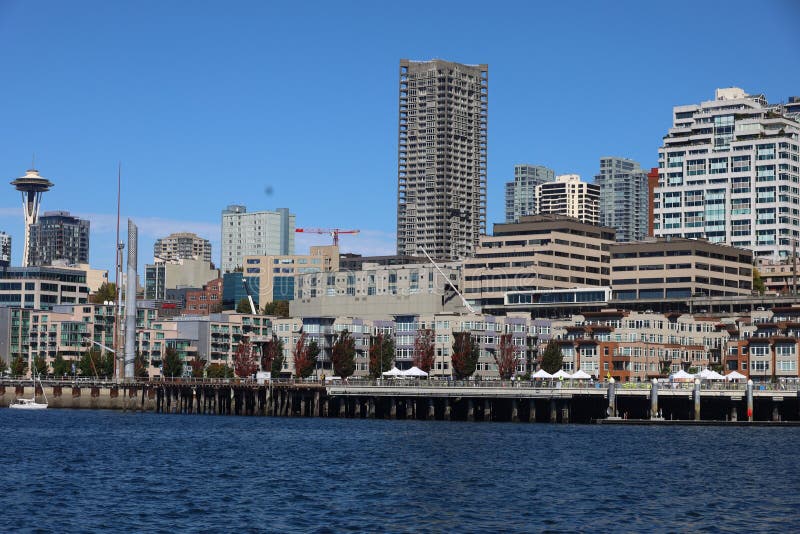 Sailing on the Lake Near Downtown Seattle Editorial Photo Image of