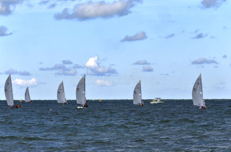 Sailing race on the open water