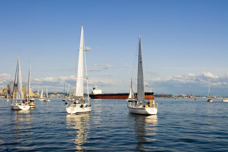 Sailing in Seattle stock image. Image of city, seattle 2655659