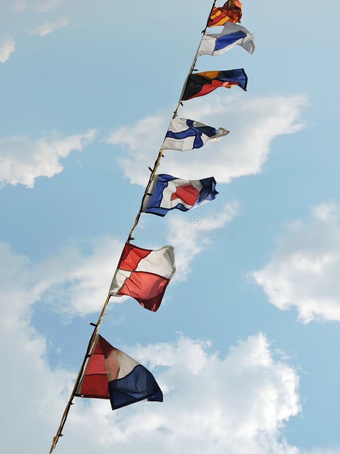 Sailing ship flags stock image. Image of sailing, silk 43396573