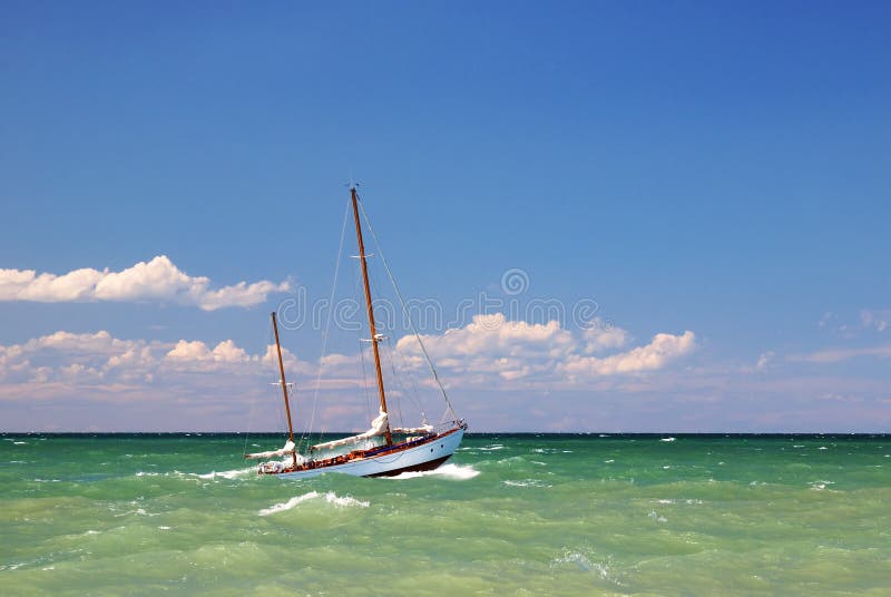 Sailing ship leaving port stock image. Image of mediterranean 16957365