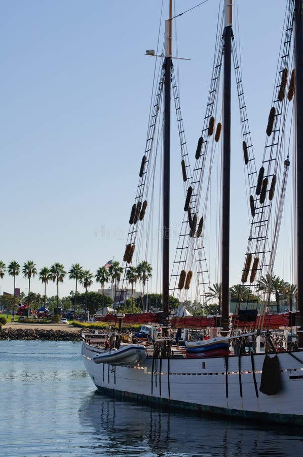 Sailing Ship in Long Beach Los Angeles Stock Photo Image of retro