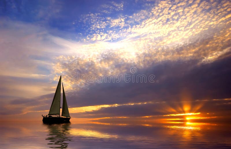 Sailing and sunset