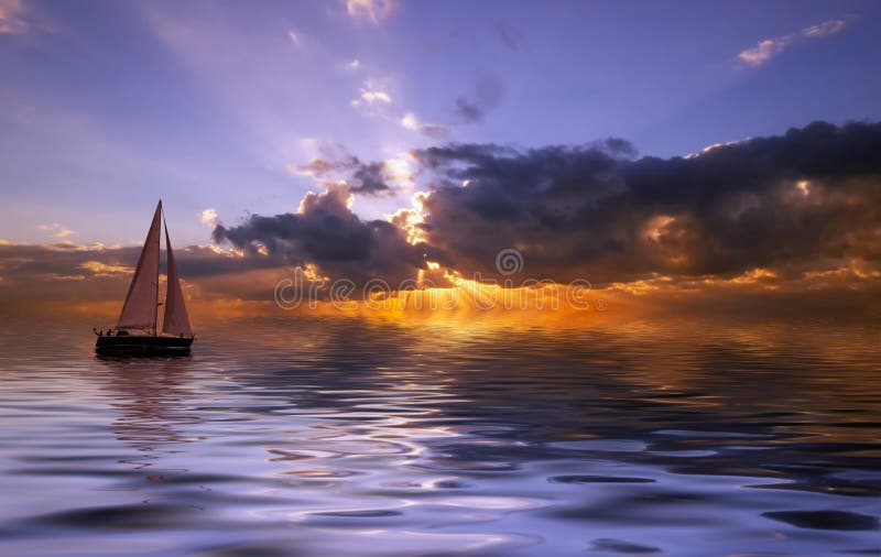 Sailing at sunset