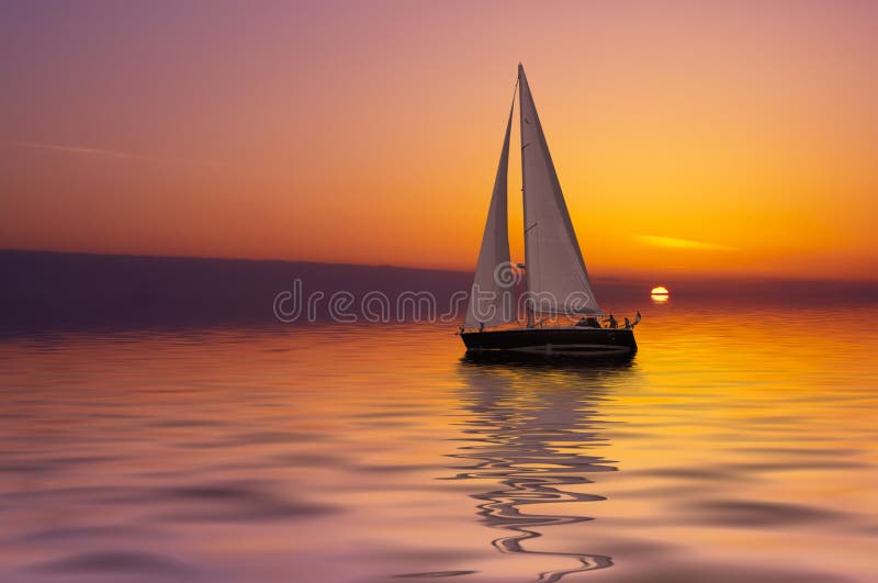 Sailing and sunset