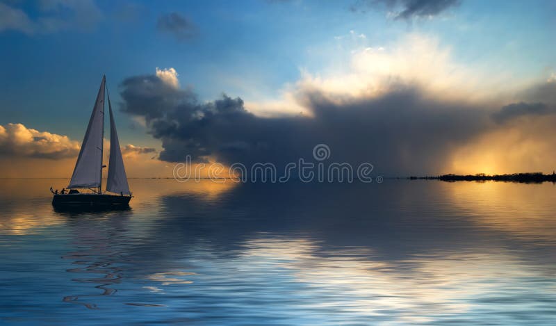 Sailing at sunset