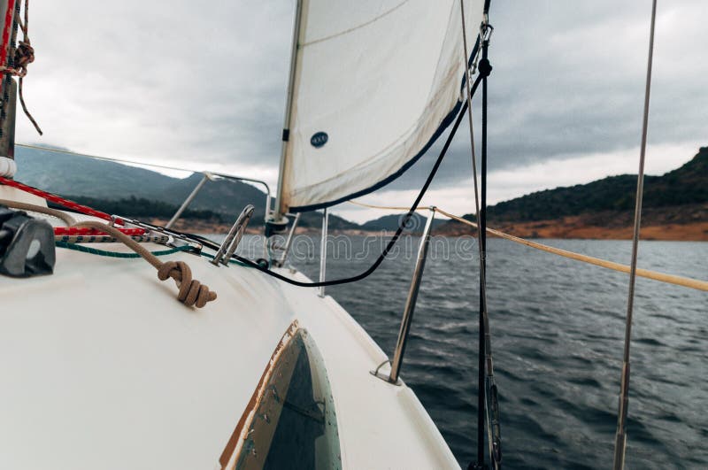 Sailing in a boat royalty free stock photo Sailing in a boat royalty free stock photo