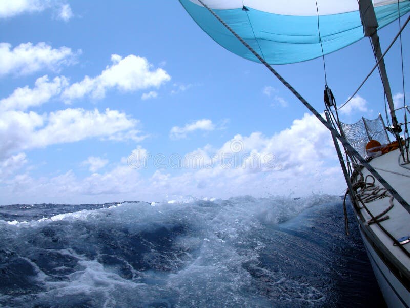 Sailing with wind stock photo. Image of nature, blue, boat