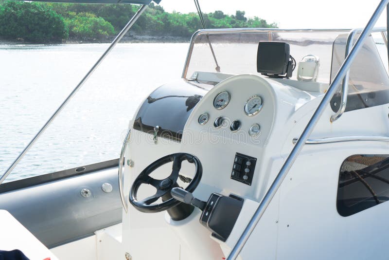 Sailing Yacht control wheel and control panel. royalty free stock image Sailing Yacht control wheel and control panel. royalty free stock image