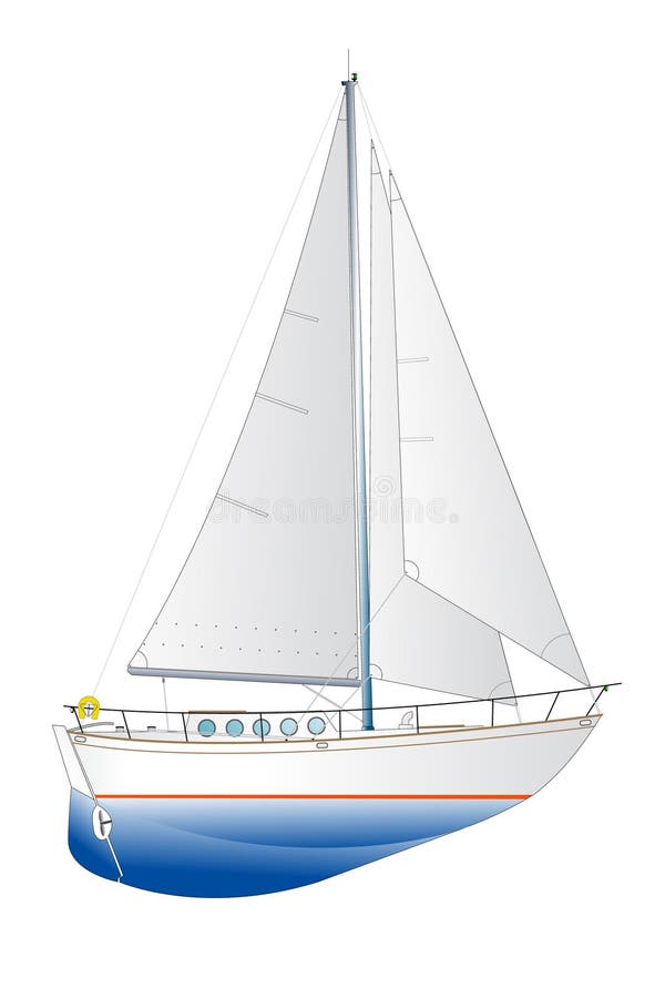 Sailing yacht illustration