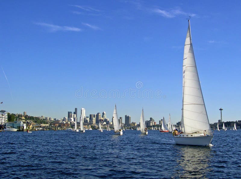 Sailing by a Seattle Ferry stock image. Image of seattle 2544229