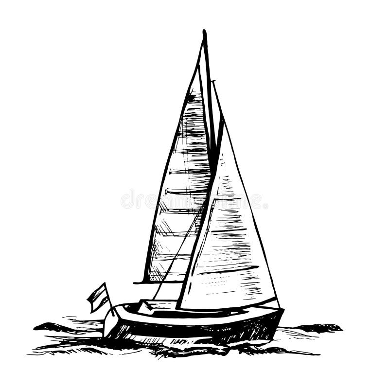 Sailingboat Seeyachtflöße lizenzfreie abbildung