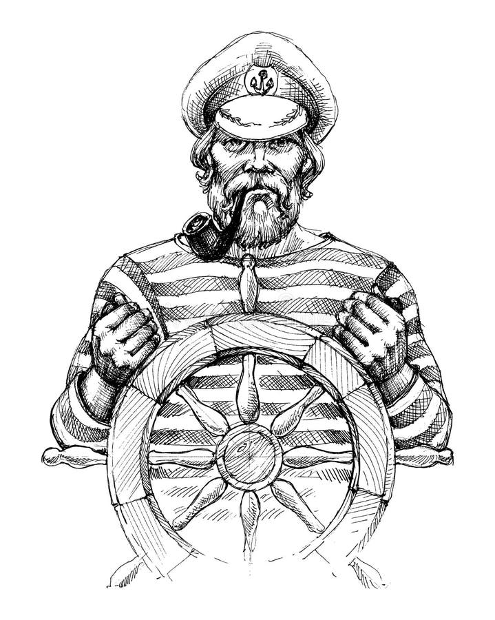 Sailor at helm portrait