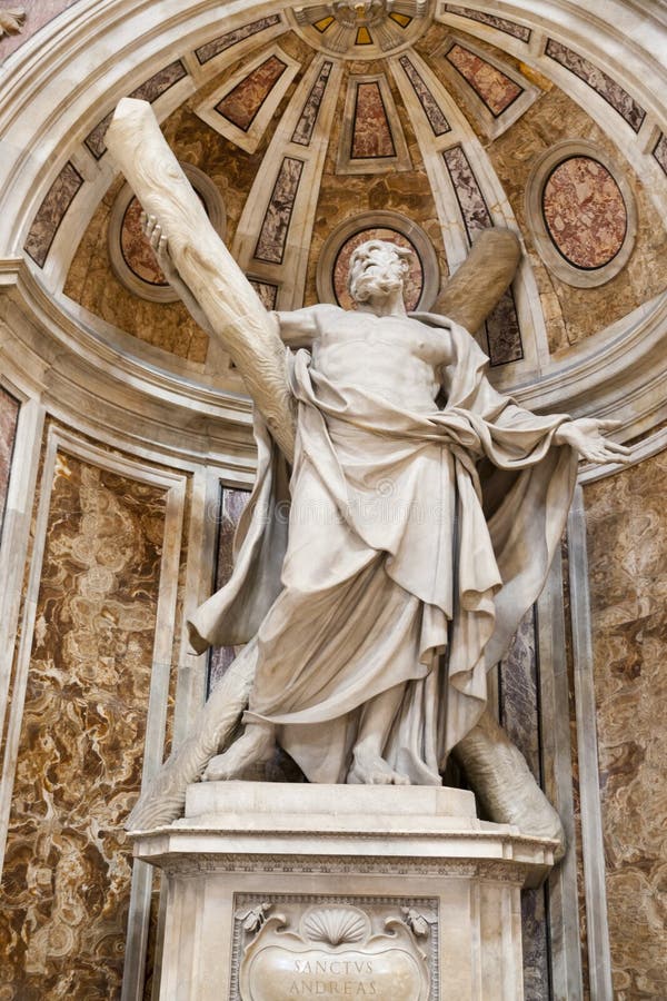 Saint Andrew Statue in the Basilica of Vatican royalty free stock image