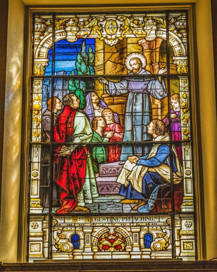Saint Augustine Preaching Stained Glass Cathedral Saint Augustine