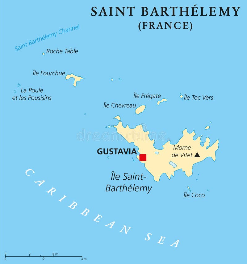 Saint Barthelemy Island Map