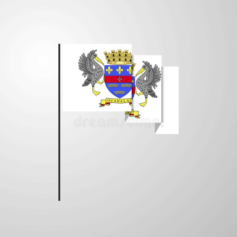 Saint Barthelemy Waving Flag Creative Background Stock Vector