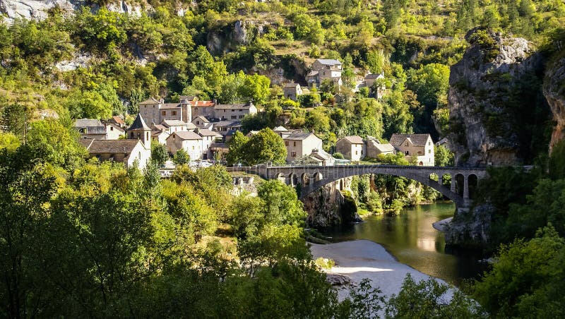 Saint Chely du Tarn, Tarn Gorges, France royalty free stock photos