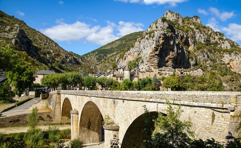 Saint Chely du Tarn, Tarn Gorges, France stock photography