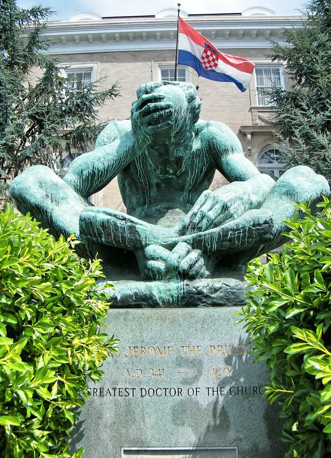 Saint Jerome de Washington a estátua 2010 do padre foto de stock Saint Jerome de Washington a estátua 2010 do padre foto de stock