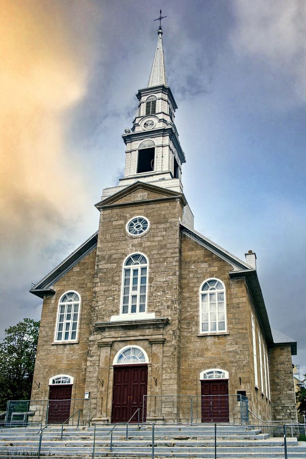 SaintLaurentdel’Îled’Orléans Church since 1860 Stock Photo Image