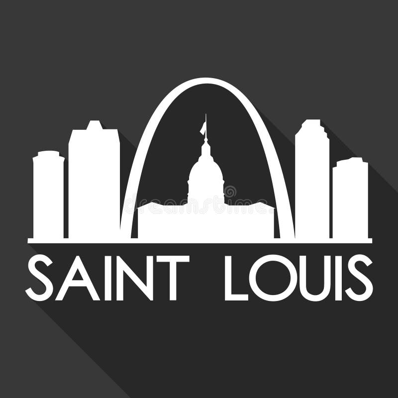 Saint Louis Missouri USA city Icon Vector Art Design Skyline Night Flat Shadow