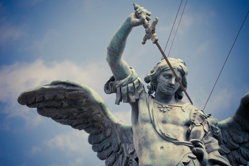 Saint Michael statue stock photo. Image of holding, italy - 14719462