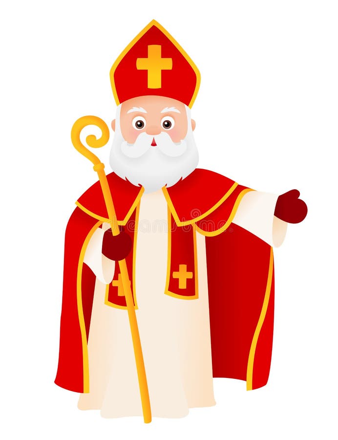 Saint Nicholas cartoon character vector illustration