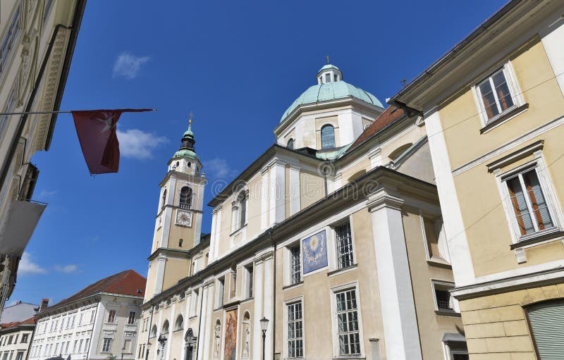 Saint Nicholas Cathedral of Ljubljana, Slovenia stock photos Saint Nicholas Cathedral of Ljubljana, Slovenia stock photos