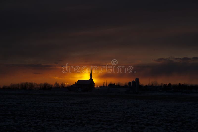 SaintNorbert sunset stock photo. Image of village, saint 68839066