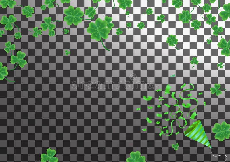 Saint Patrick`s Day greeting card with sparkled green clover lea vector illustration Saint Patrick`s Day greeting card with sparkled green clover lea vector illustration