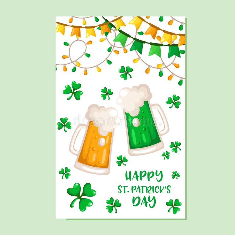 Saint Patricks Day cartoon stock illustrationer