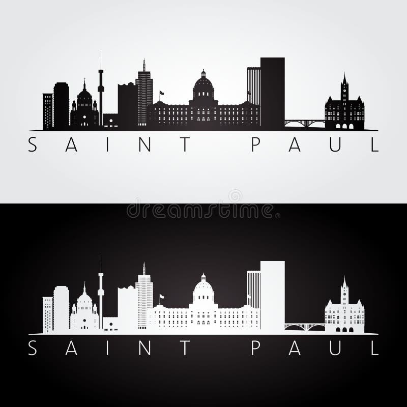 Modern City Map - Saint Paul Minnesota city of the USA with