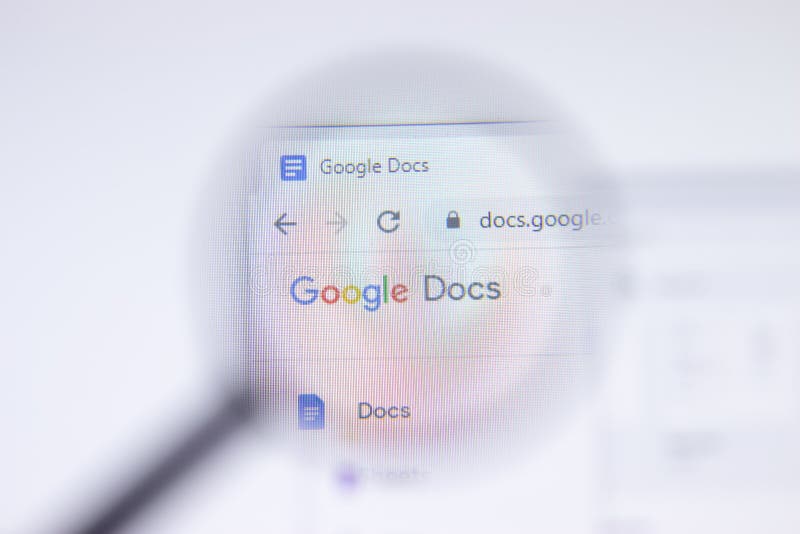 Saint Petersburg  Russia - 28 January 2021: Google Docs website page with logo close-up  Illustrative Editorial