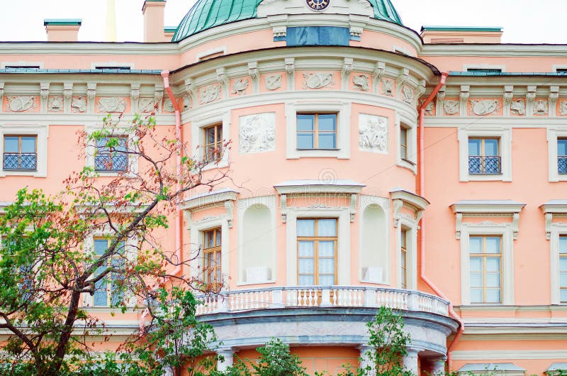 Details of beautiful old architecture, balcony and window. Historical buildings of St. royalty free stock photo Details of beautiful old architecture, balcony and window. Historical buildings of St. royalty free stock photo