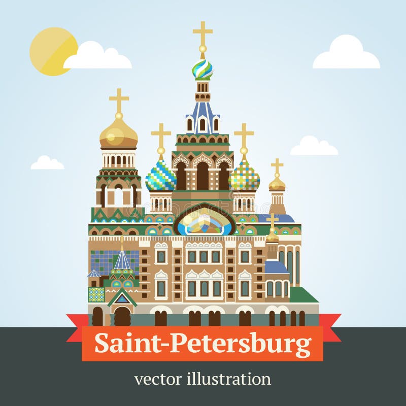 Saint Petersburg. Savior on Spilled Blood. stock illustration Saint Petersburg. Savior on Spilled Blood. stock illustration