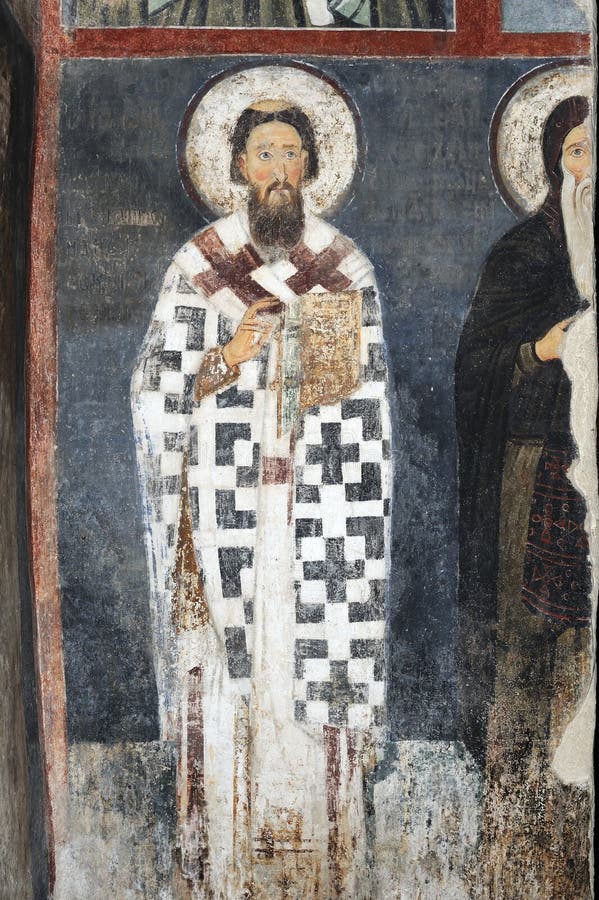 Saint Sava, first Serbian archbishop, fresco