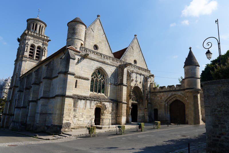 SaintSulpice Church of Pierrefonds, Built in the 16th Century. Stock