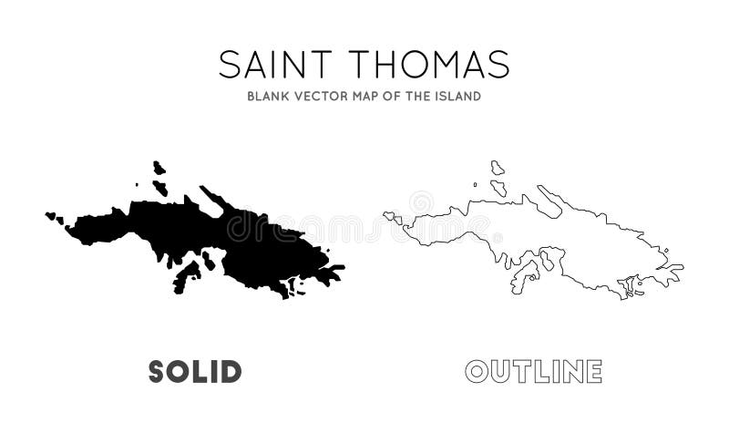 St Thomas Island Map Saint Thomas Map. Stock Vector. Illustration Of Isolated - 154483425