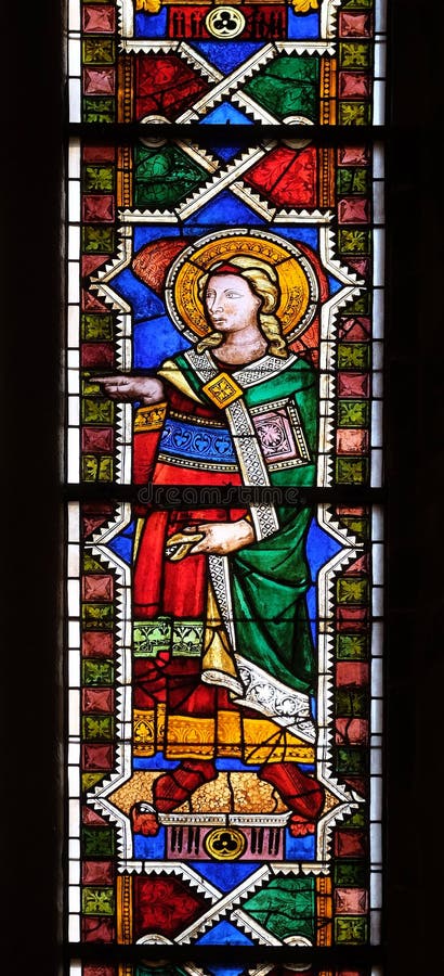 Saint Tobias, stained glass window in the Basilica di Santa Croce in Florence. Saint Tobias, stained glass window in the Basilica di Santa Croce Basilica of the royalty free stock photos Saint Tobias, stained glass window in the Basilica di Santa Croce in Florence. Saint Tobias, stained glass window in the Basilica di Santa Croce Basilica of the royalty free stock photos