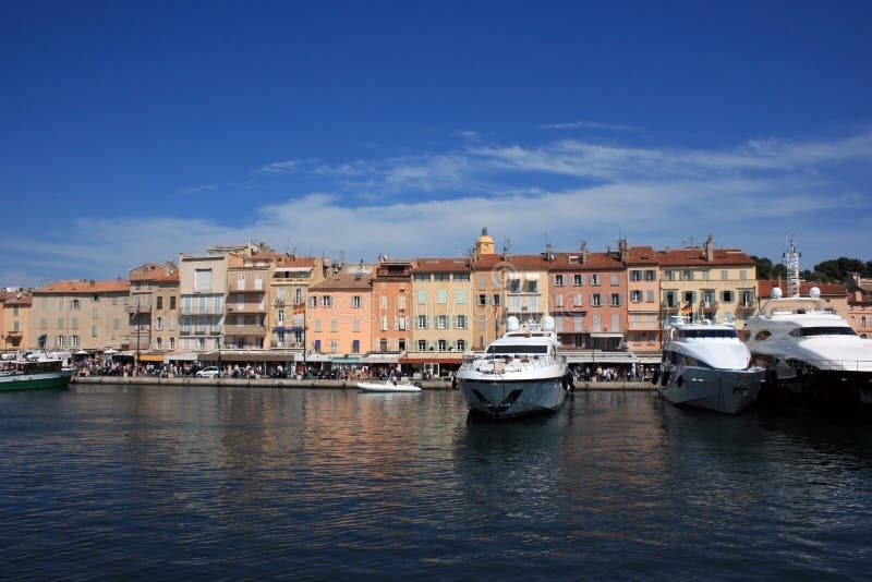 Port in Saint-Tropez stock image. Image of flags, holidays - 12561461