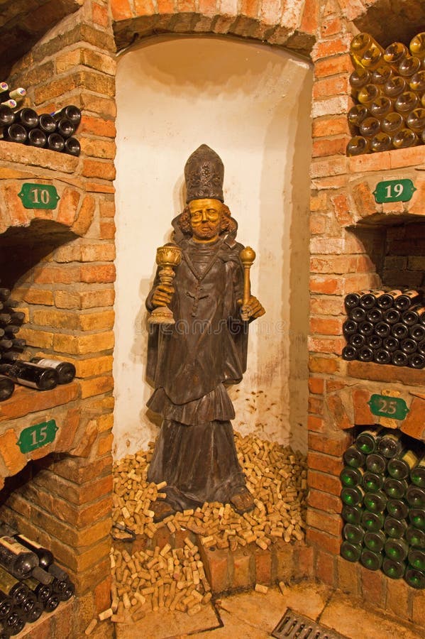 Saint Urban carved statue from interior of wine cellar