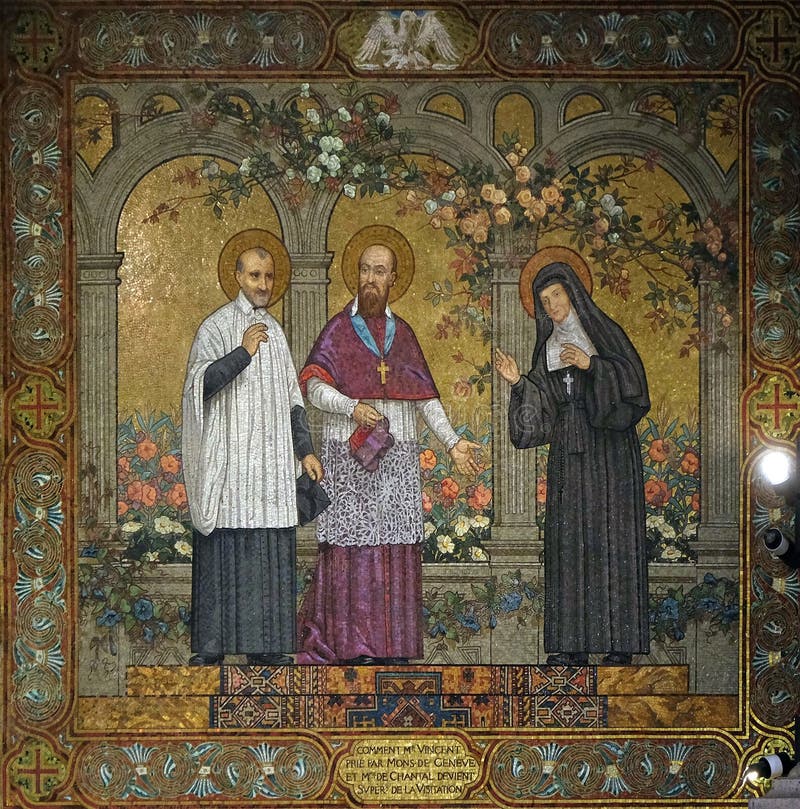 Saint Vincent de Paul com Francis de Sales e Jeanne de Chantal