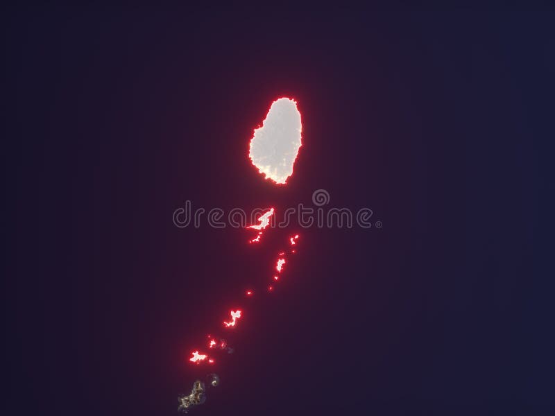 Saint Vincent and the Grenadines highlighted on night map royalty free illustration